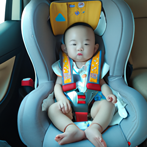 תמונה של תינוק במושב בטיחות, מוכן לטיול הראשון.