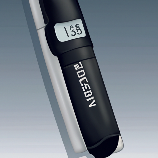 An illustration of a needle-free insulin device